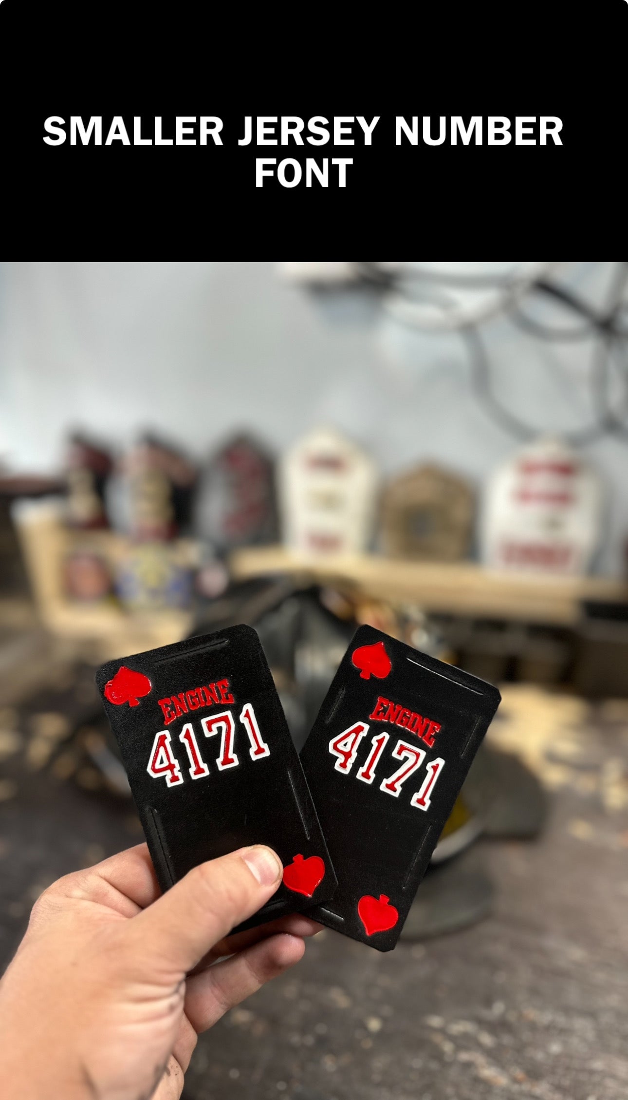 “The Joker“ Custom leather helmet cards