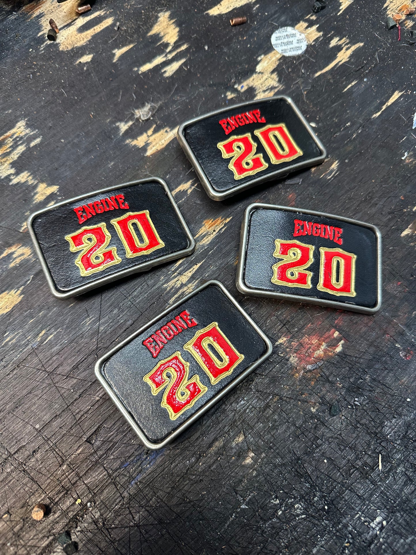 Custom leather belt buckle