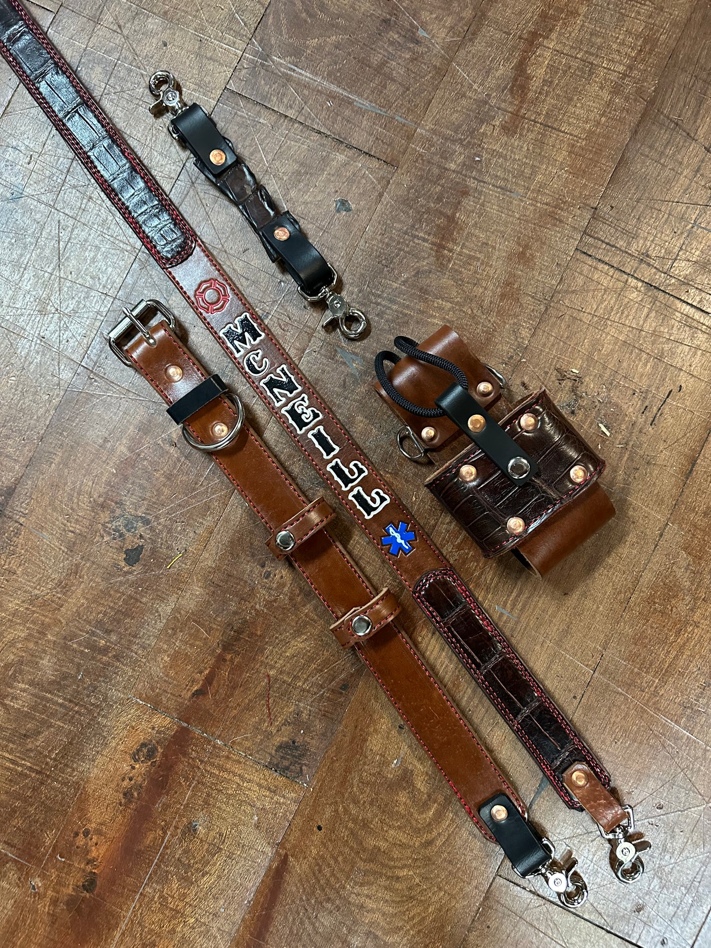 Genuine American Alligator Radio strap Set