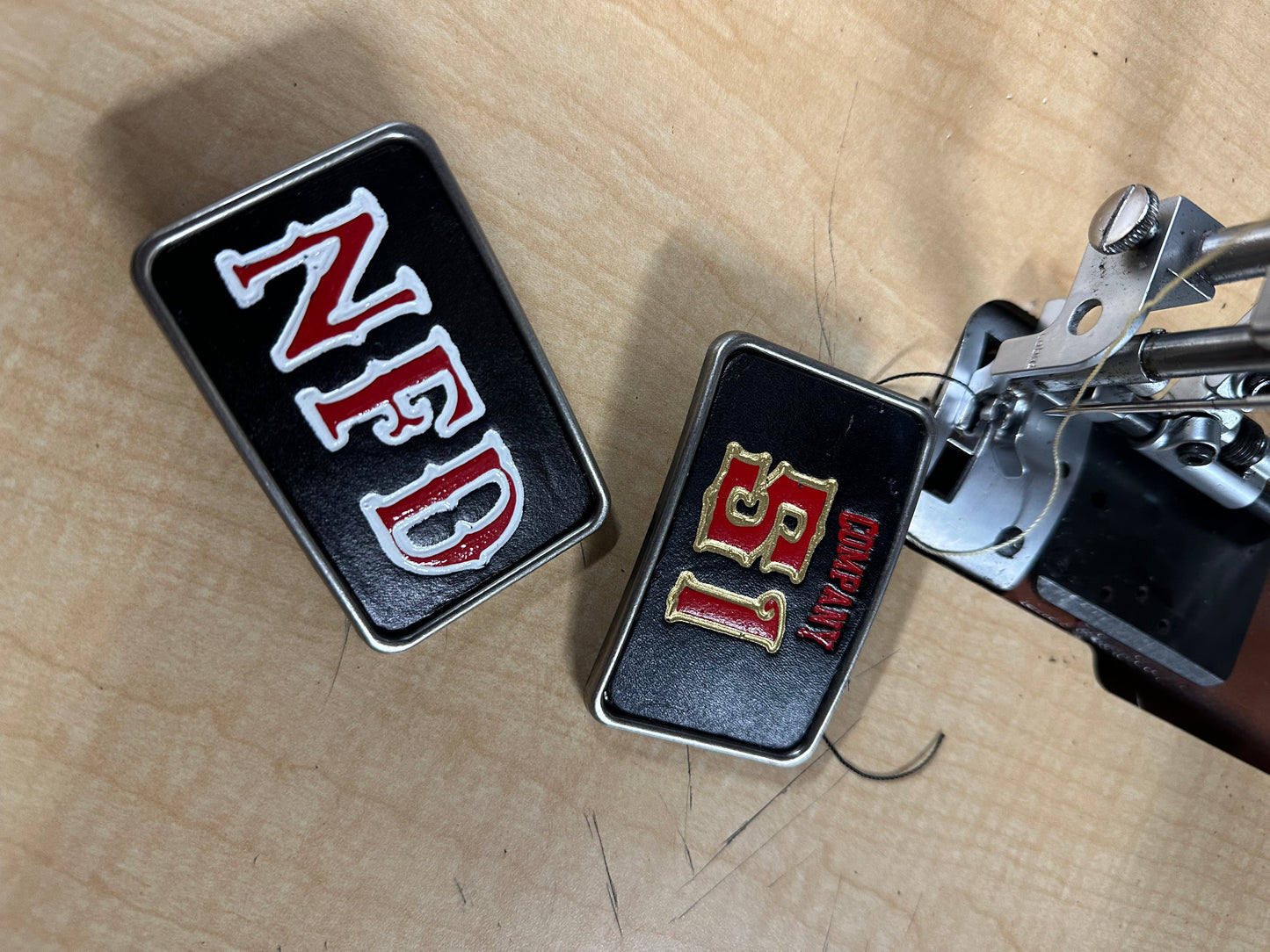 Custom leather belt buckle