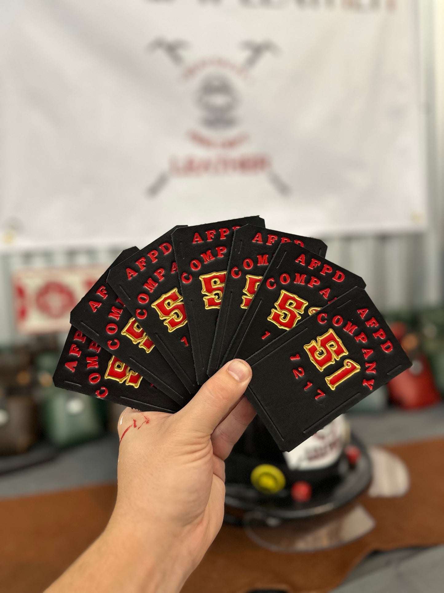 “The Joker“ Custom leather helmet cards