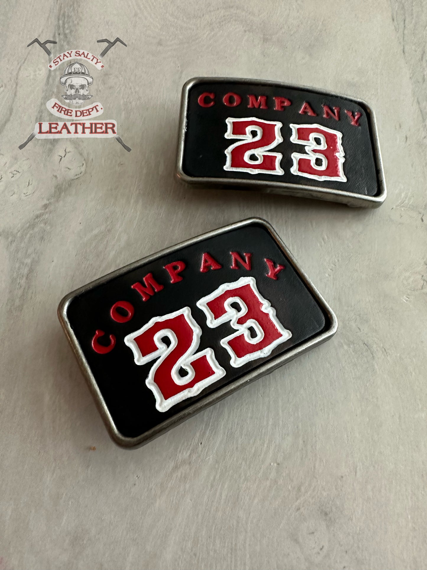 Custom leather belt buckle