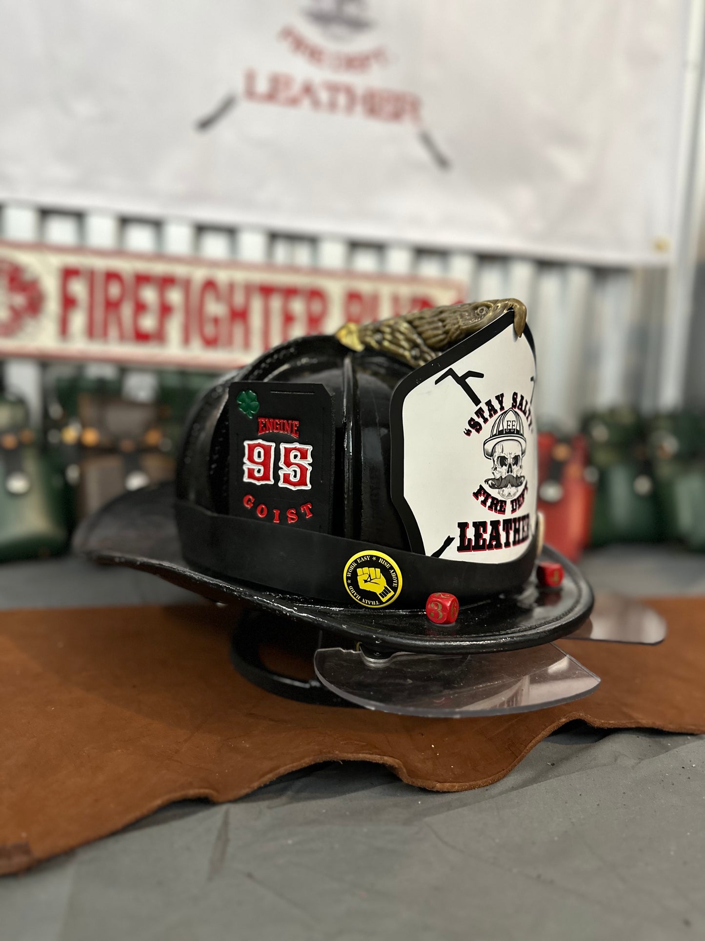“The Joker“ Custom leather helmet cards