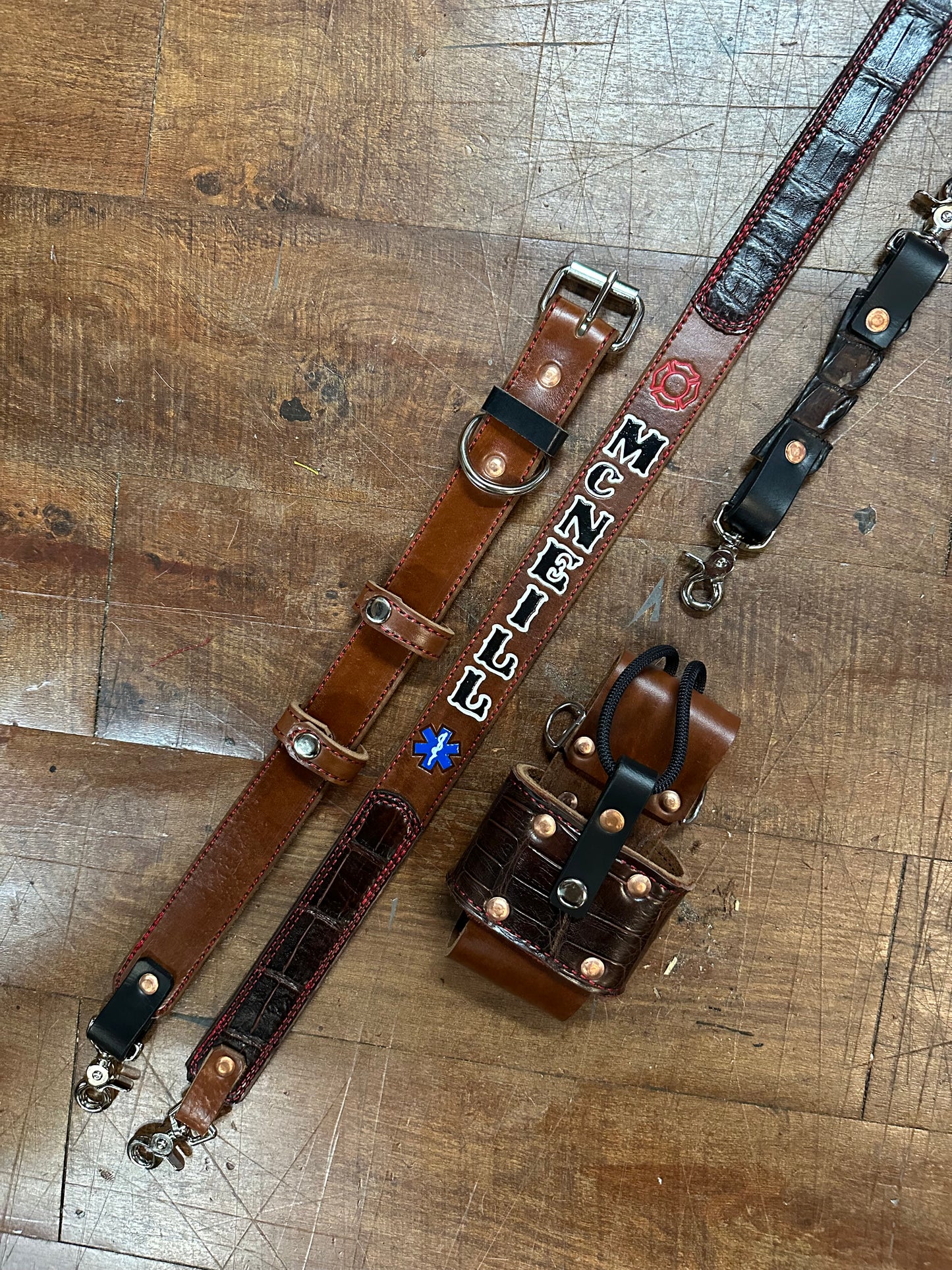 Genuine American Alligator Radio strap Set