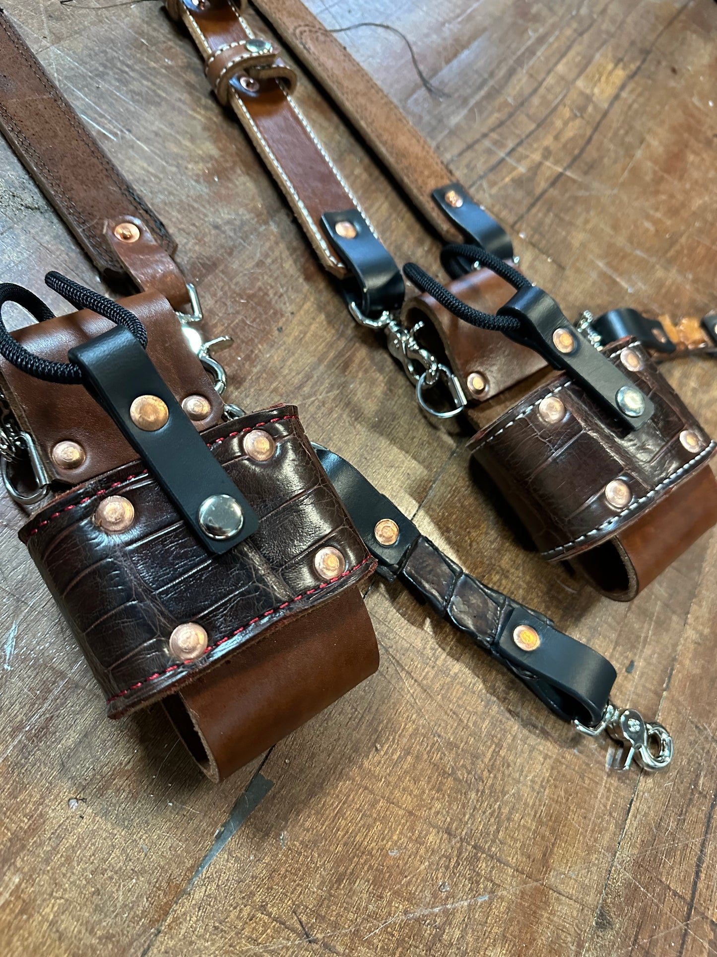 Genuine American Alligator Radio strap Set