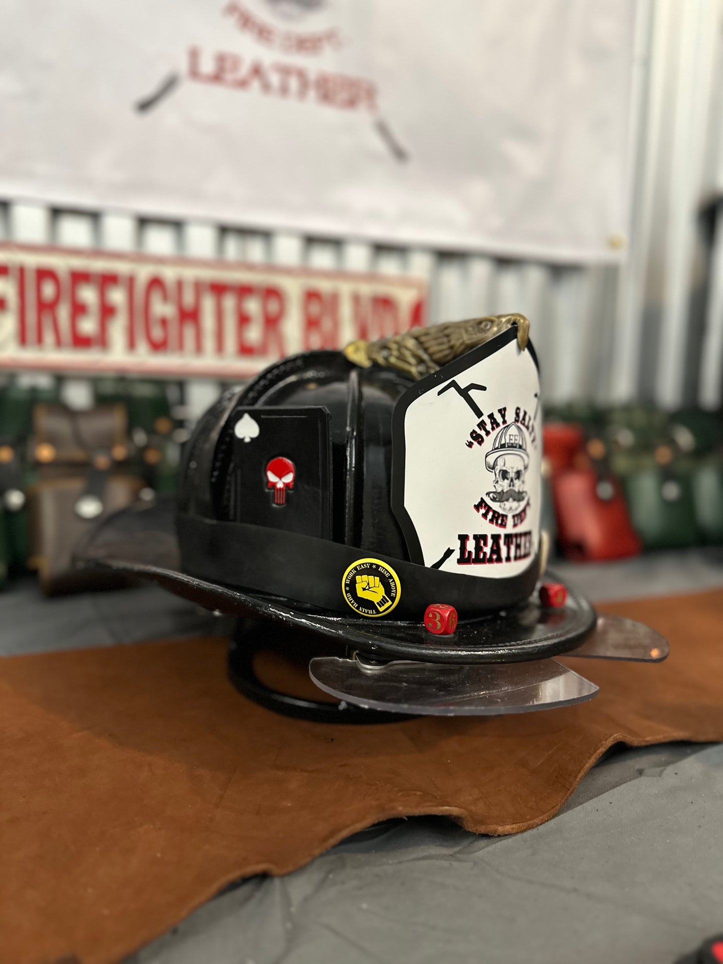 “The Joker“ Custom leather helmet cards