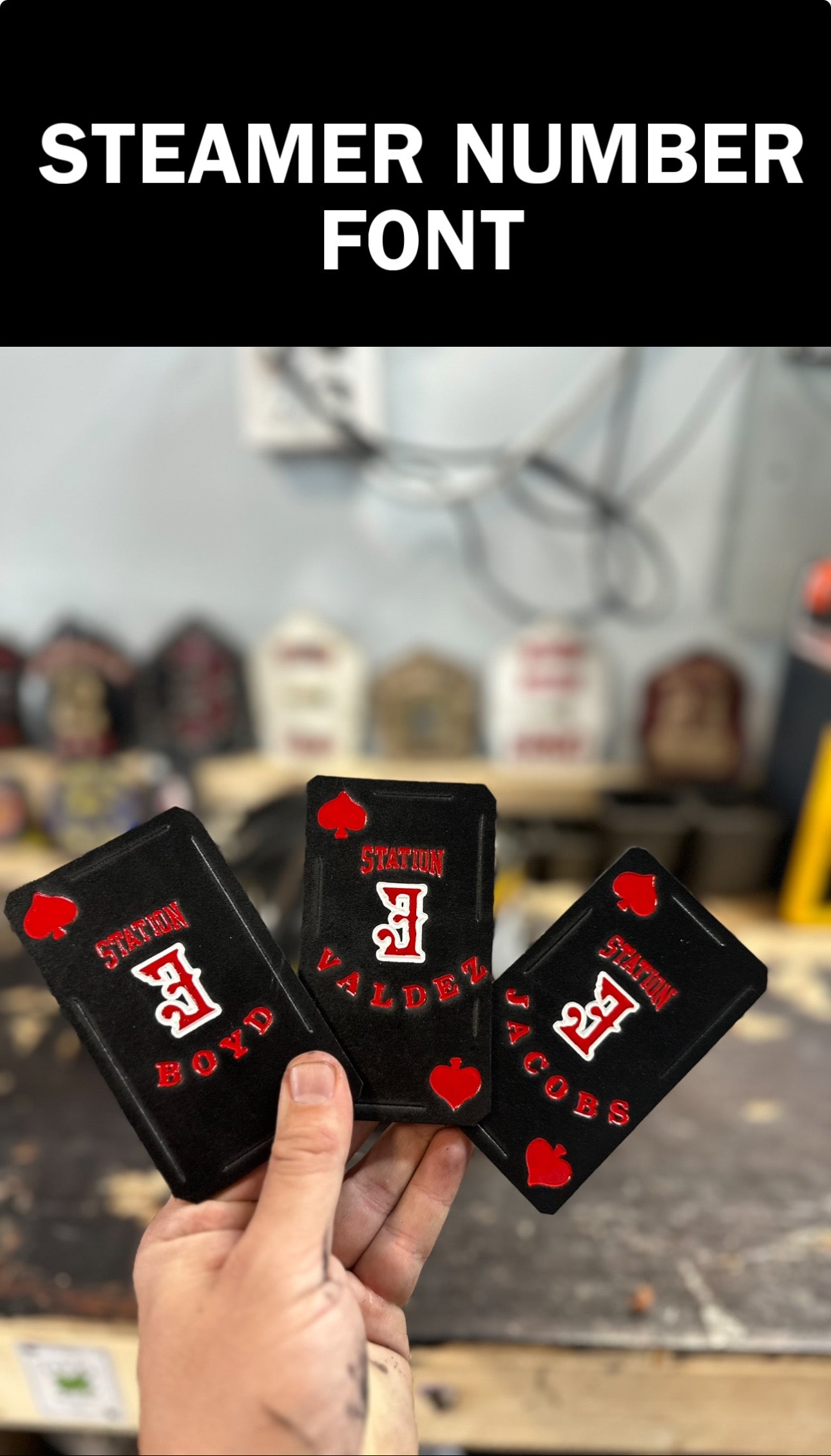“The Joker“ Custom leather helmet cards