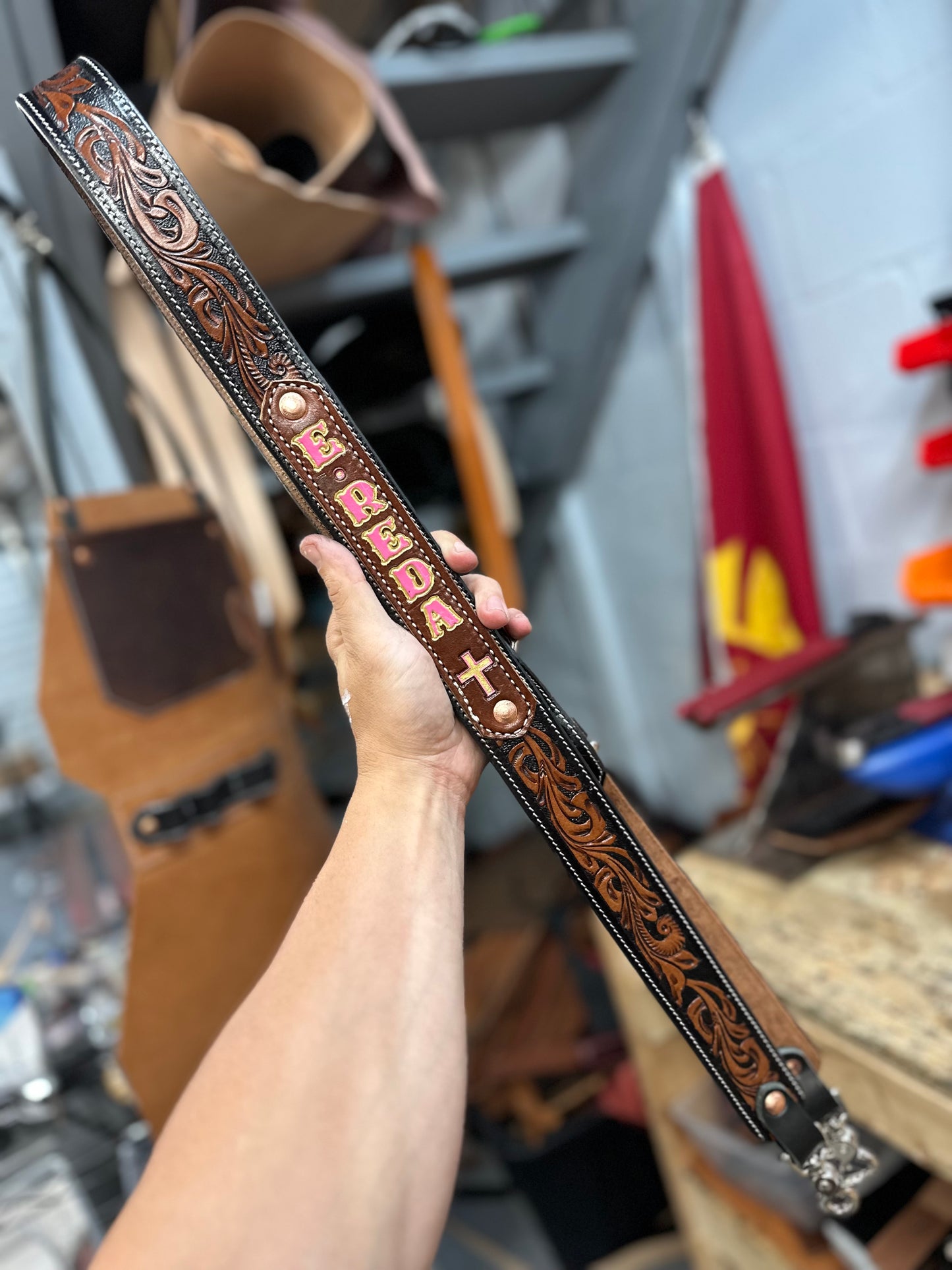 “NEW” TOOLED CUSTOM RADIO STRAP SET
