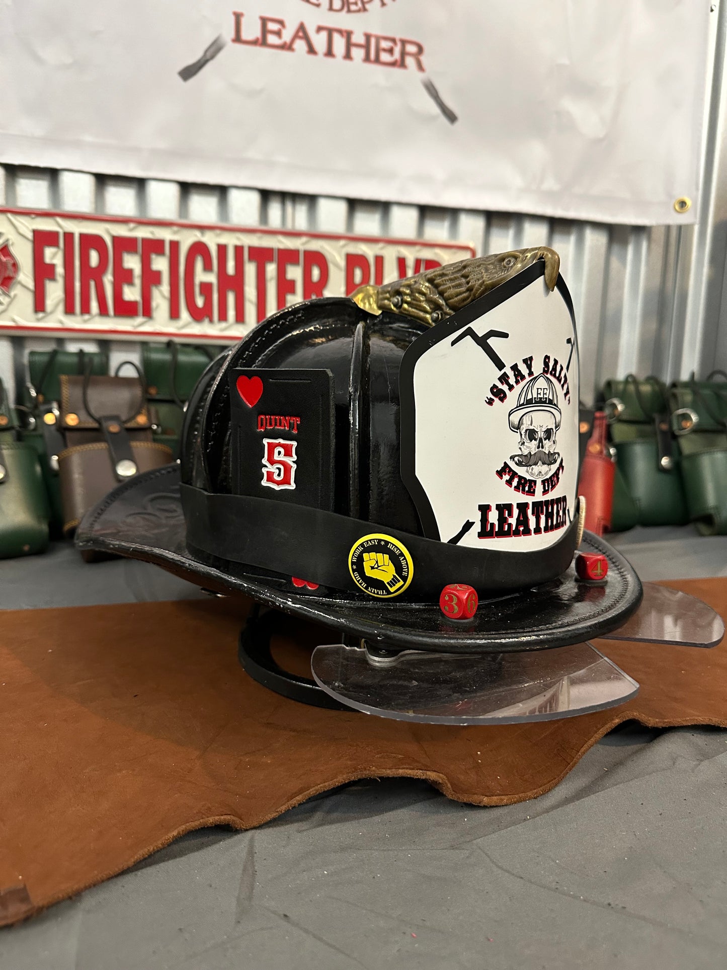 “The Joker“ Custom leather helmet cards