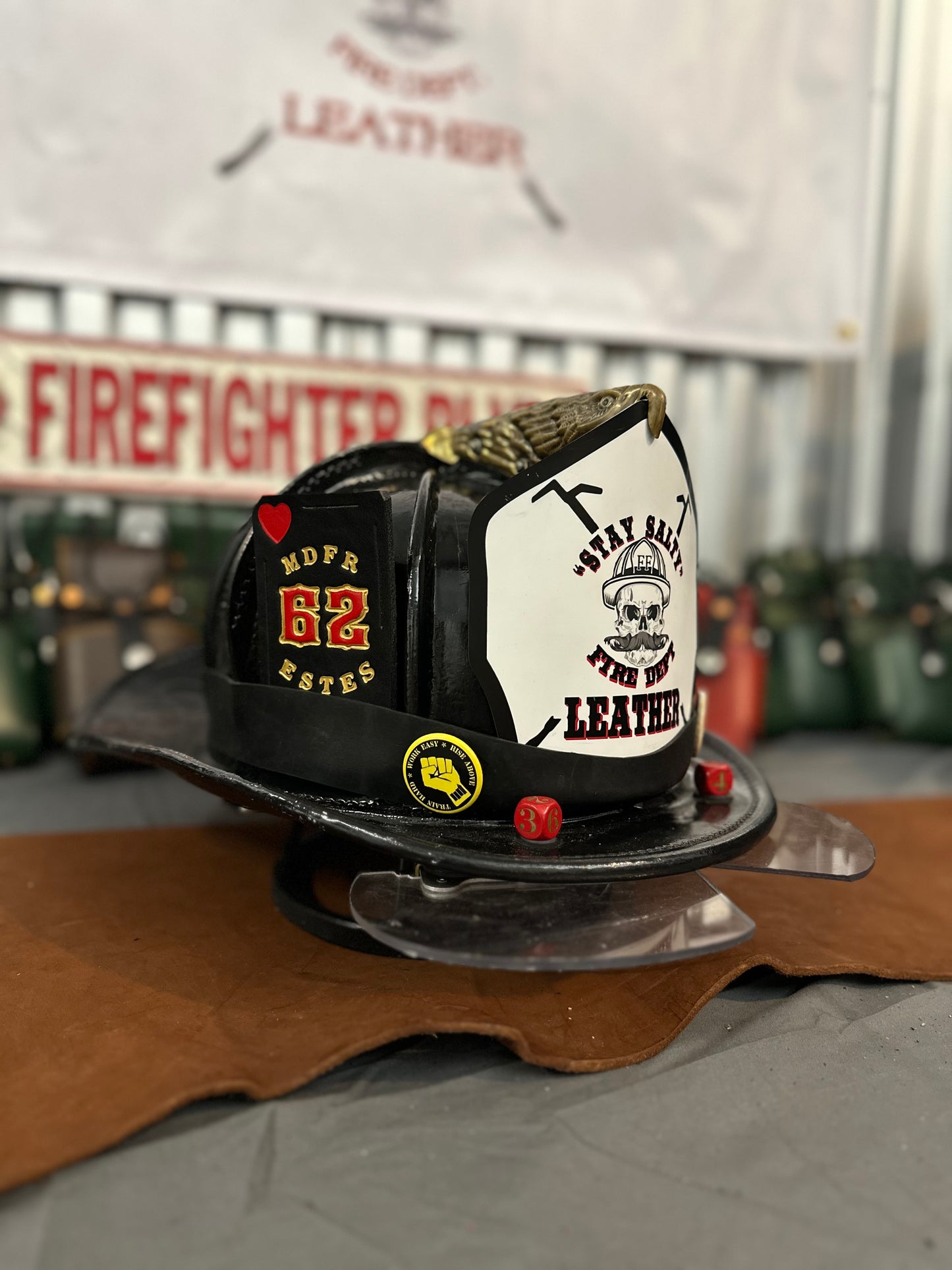“The Joker“ Custom leather helmet cards