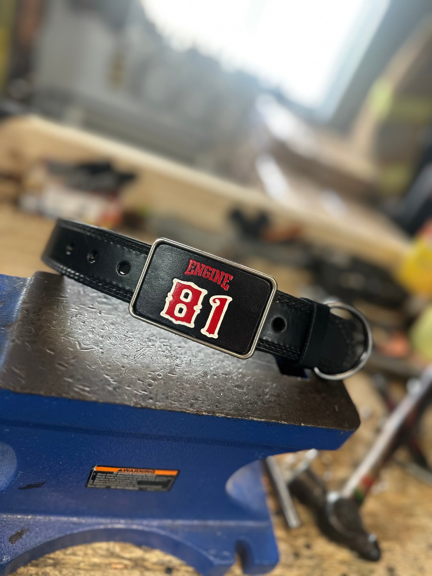 Custom leather belt buckle
