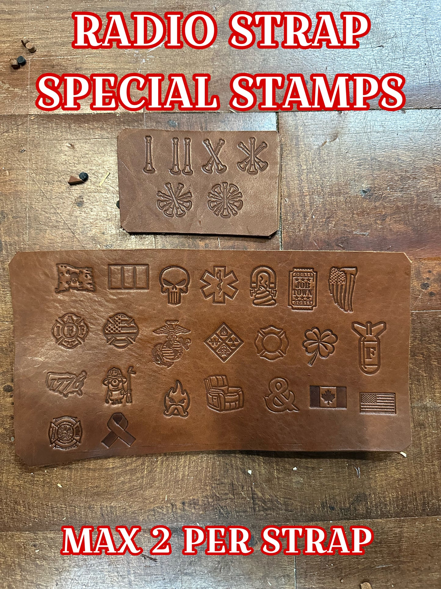 TOOLED CUSTOM RADIO STRAP SET NO. 3