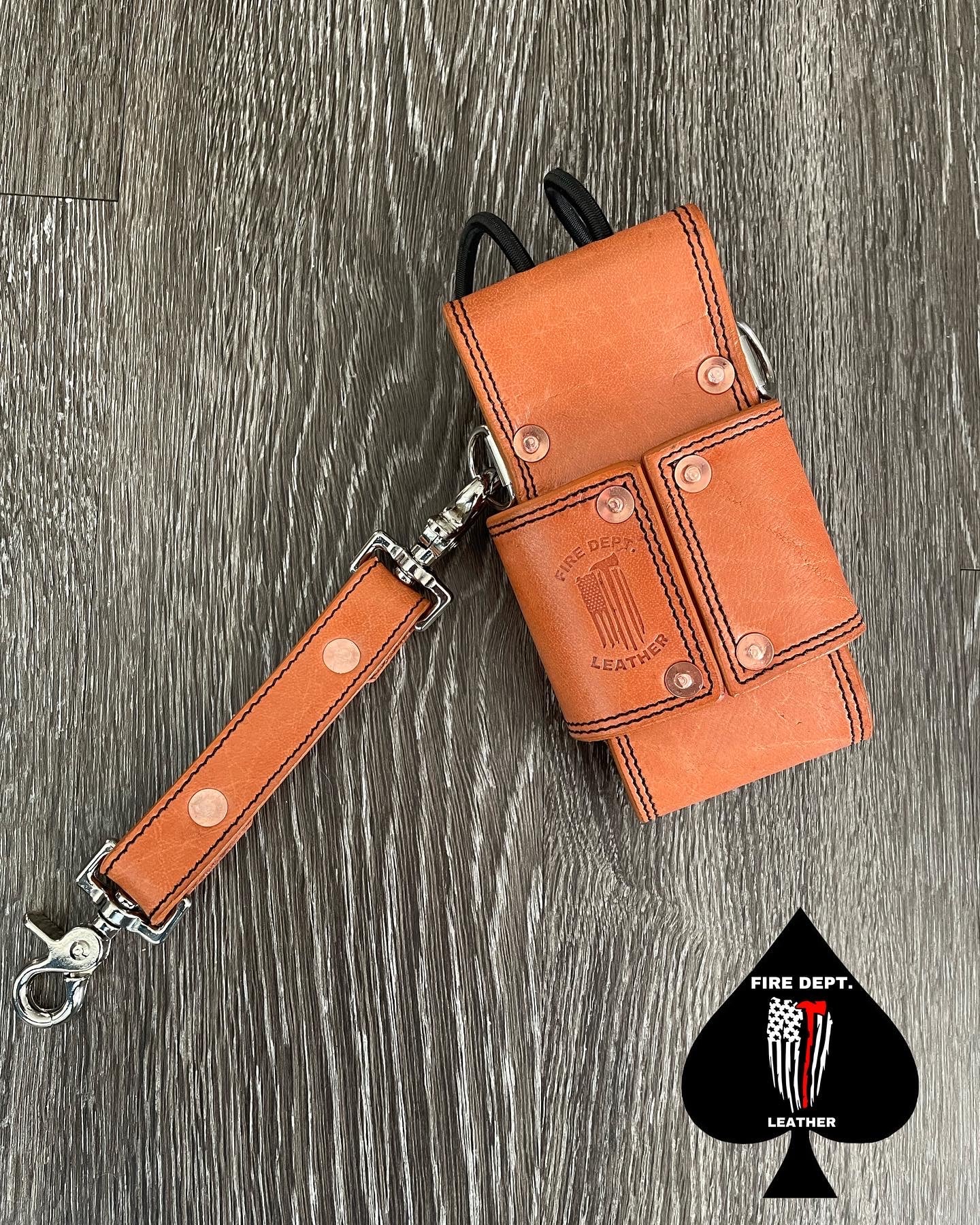 Custom leather radio holder