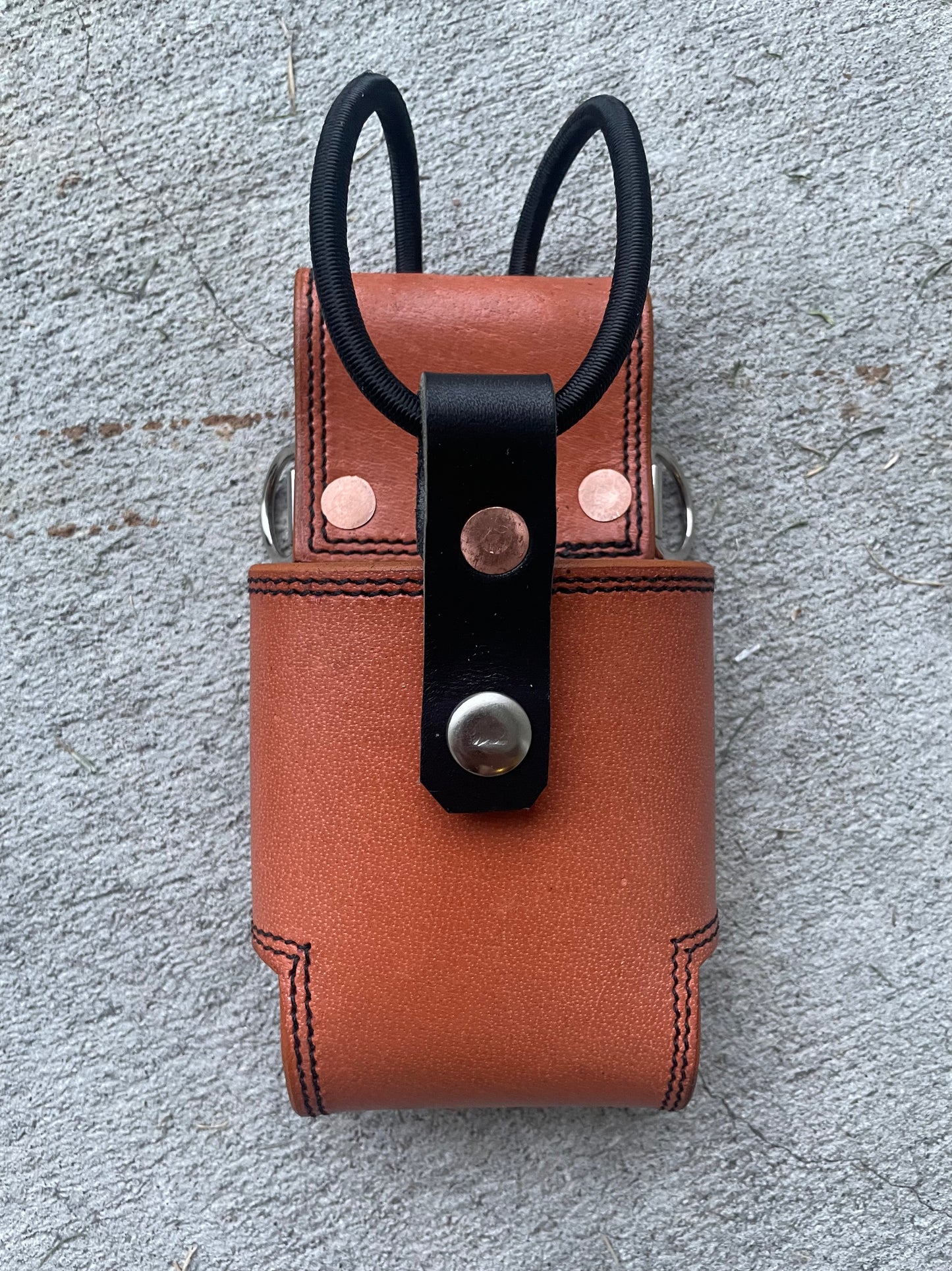 Custom leather radio holder