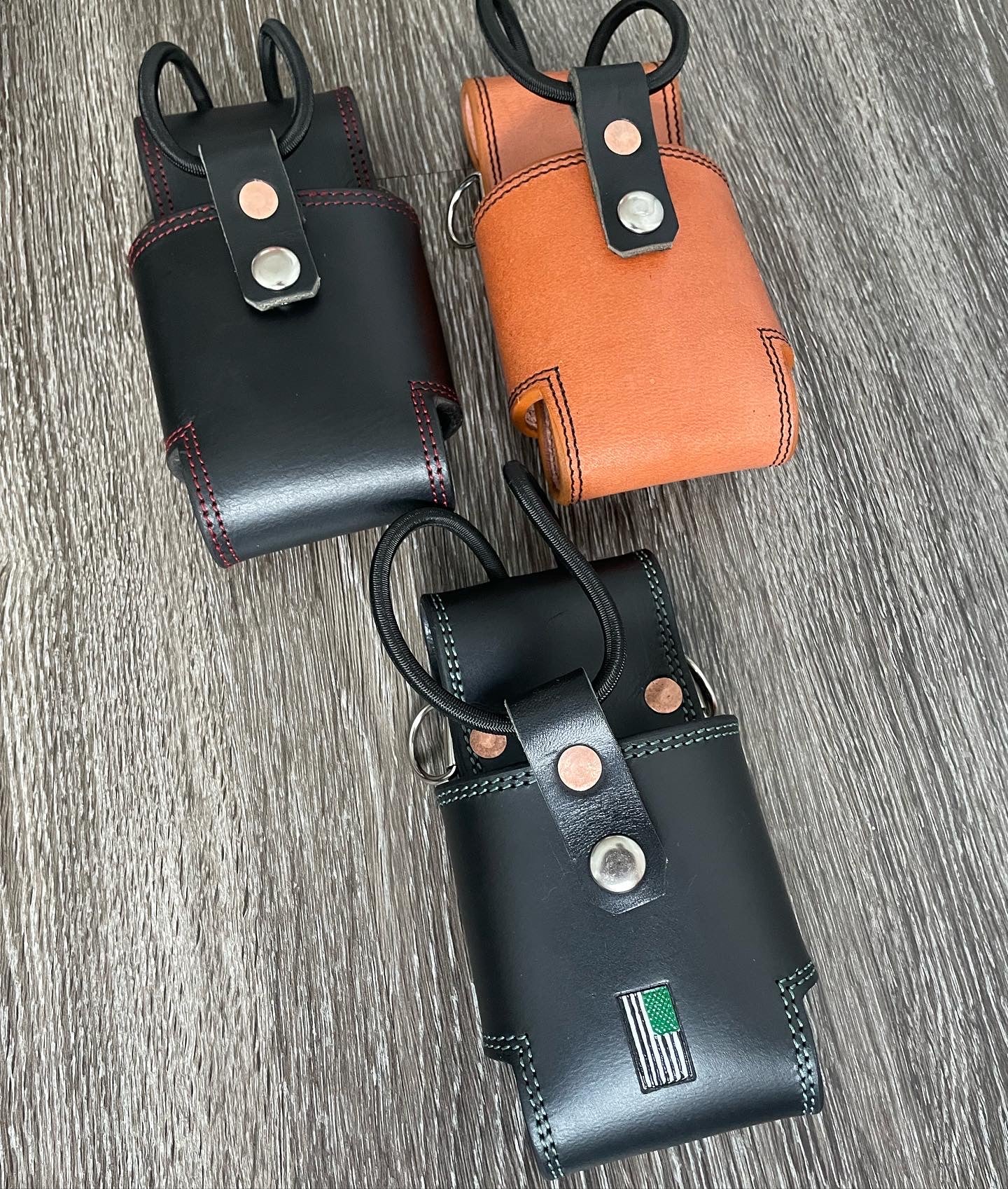 Custom leather radio holder