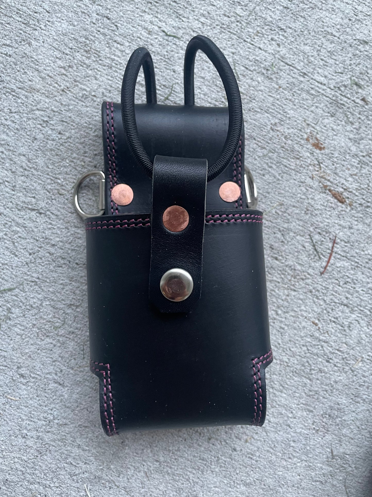 Custom leather radio holder