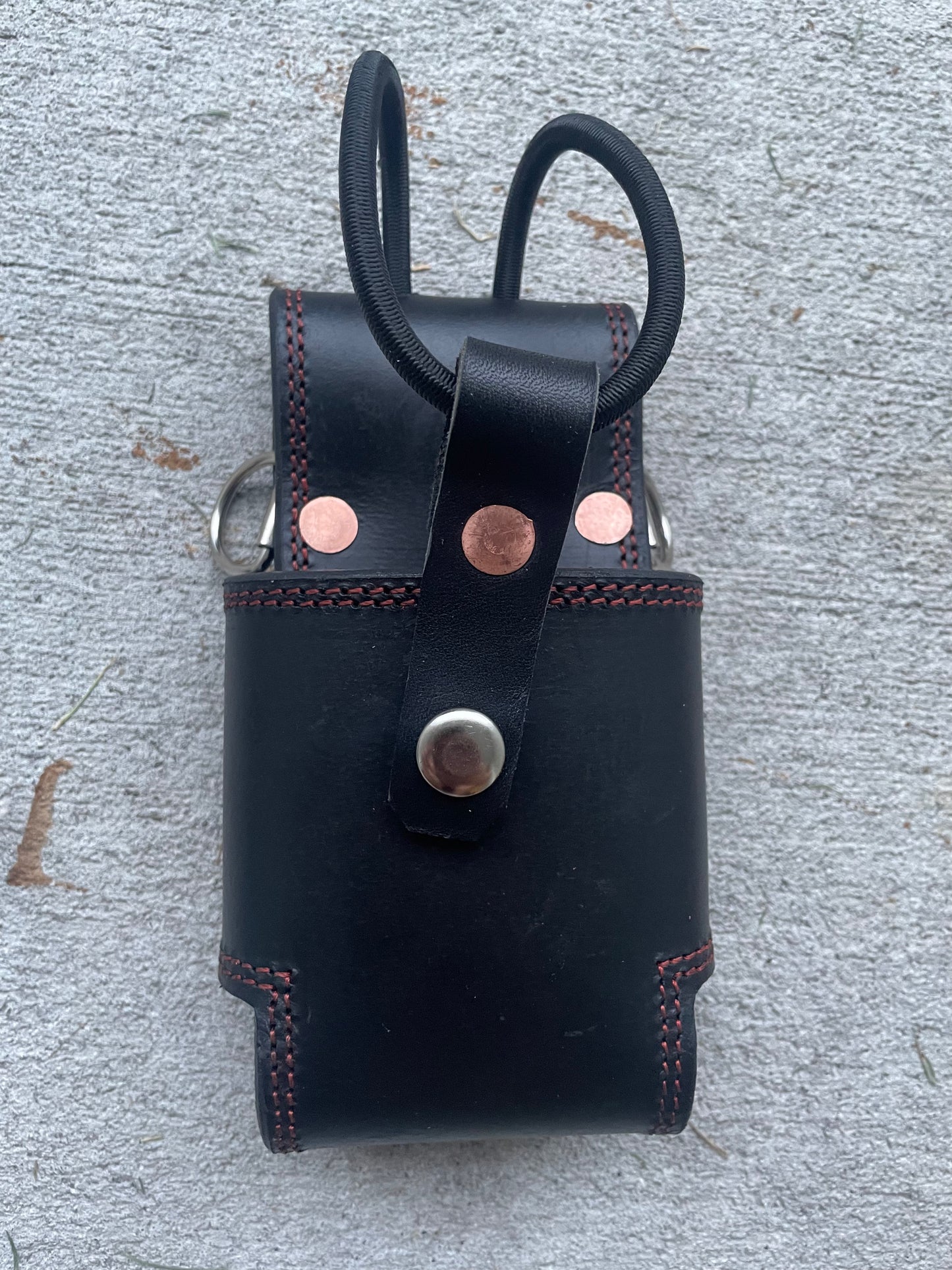 Custom leather radio holder
