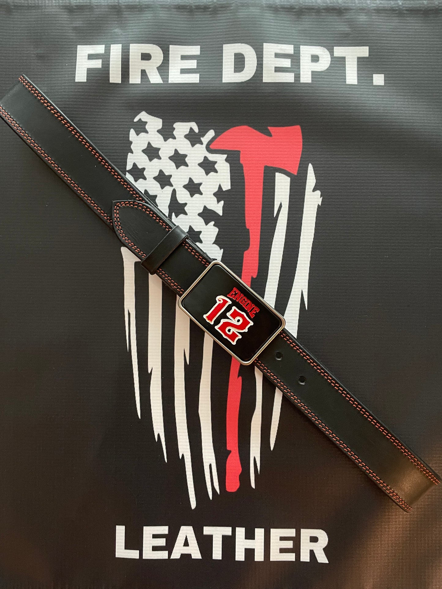 Custom leather belt buckle