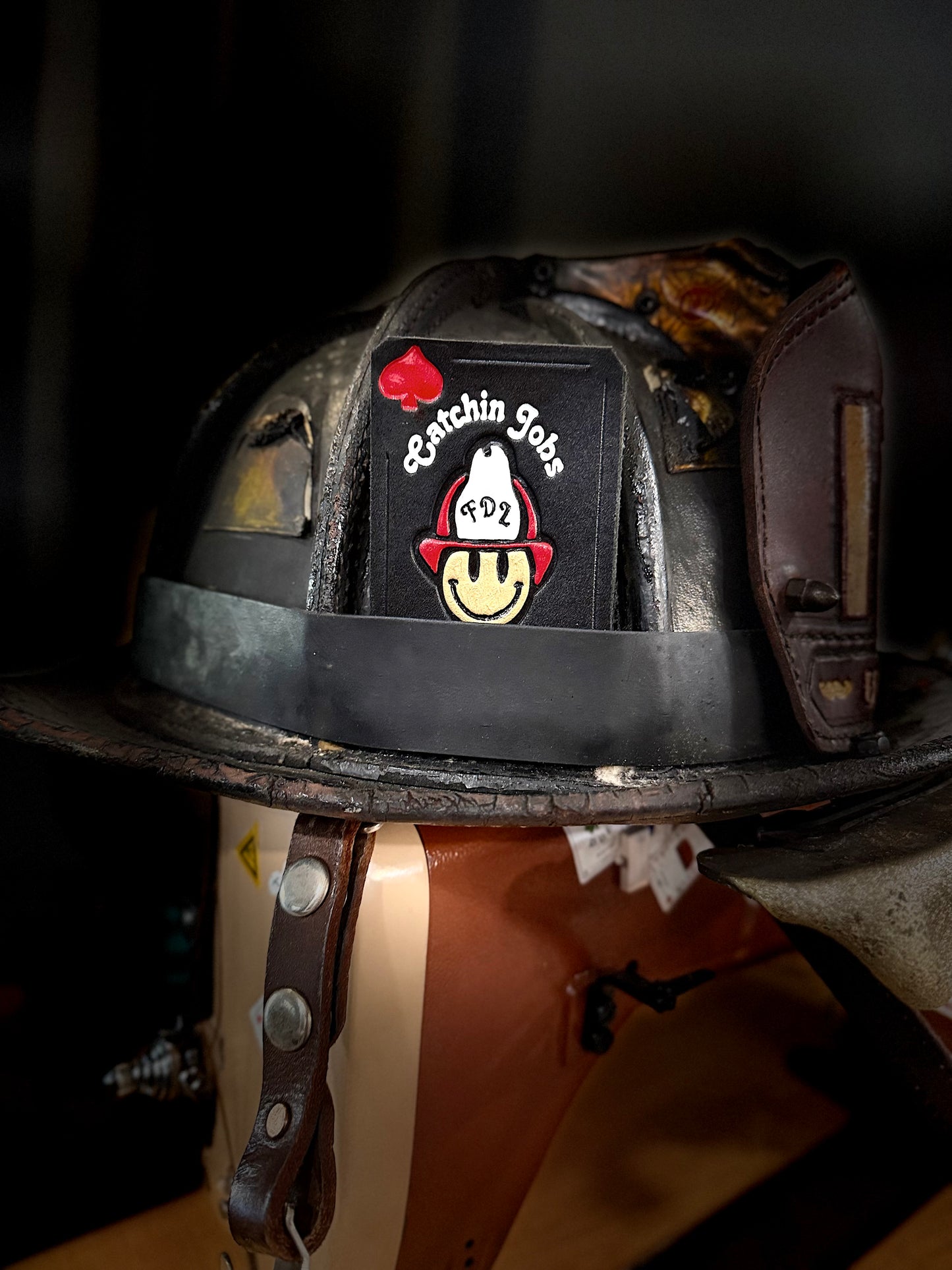 Catchin' Jobs - Leather Helmet Card