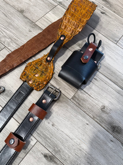 Fat Back - Genuine Crocodile Radio Strap Set