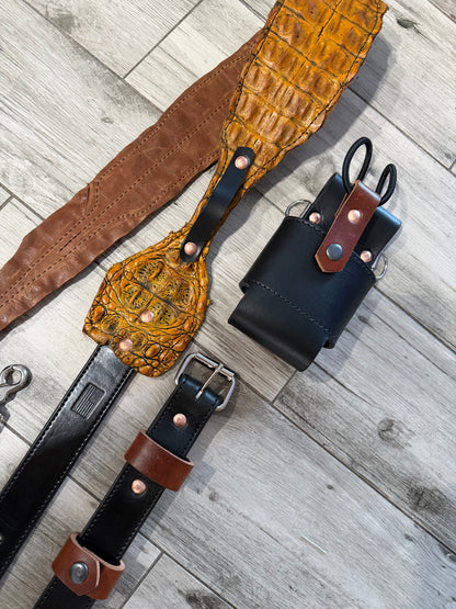 Fat Back - Genuine Crocodile Radio Strap Set
