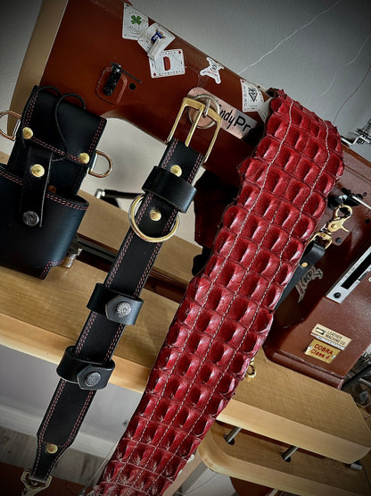 PRE ORDER- Fat Back - Genuine Crocodile Radio Strap Set