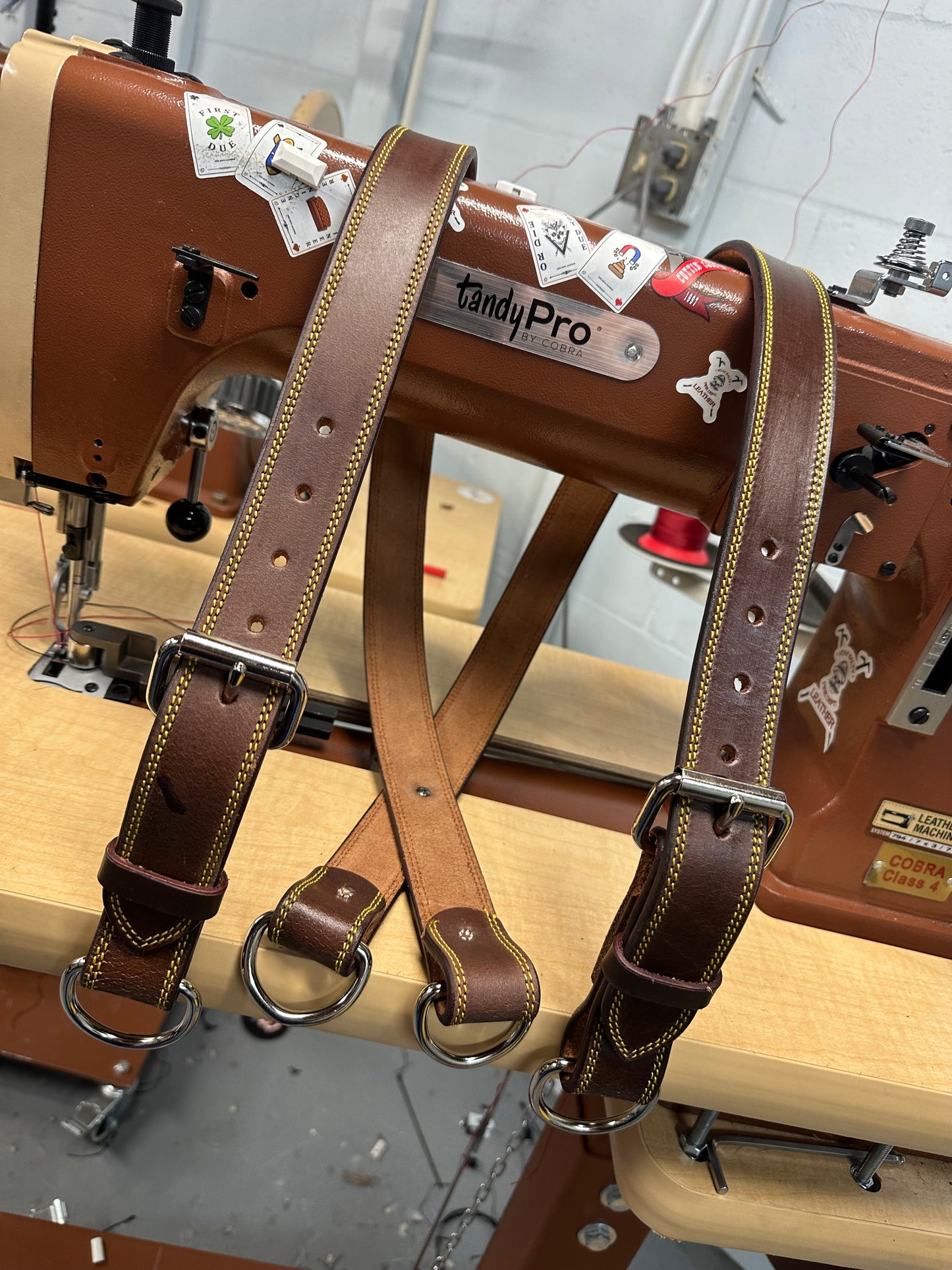LEATHER BUNKER GEAR SUSPENDERS