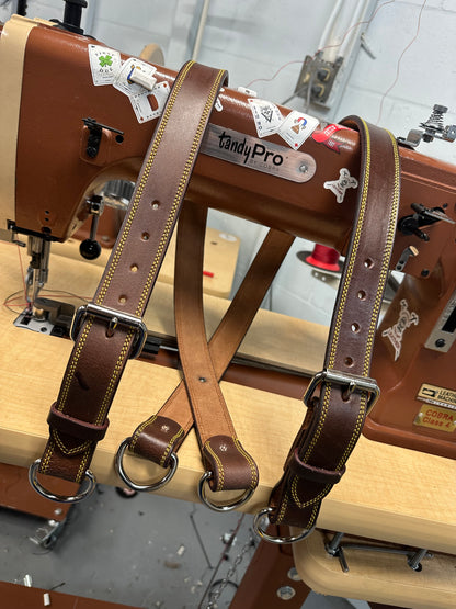 LEATHER BUNKER GEAR SUSPENDERS