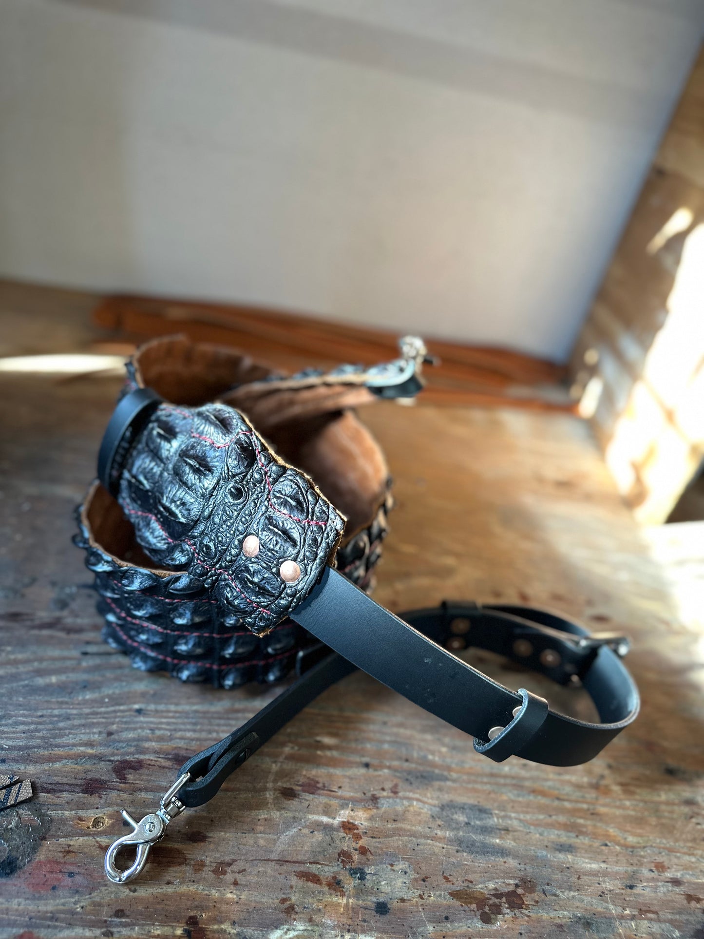 Fat Back - Genuine Crocodile Radio Strap Set