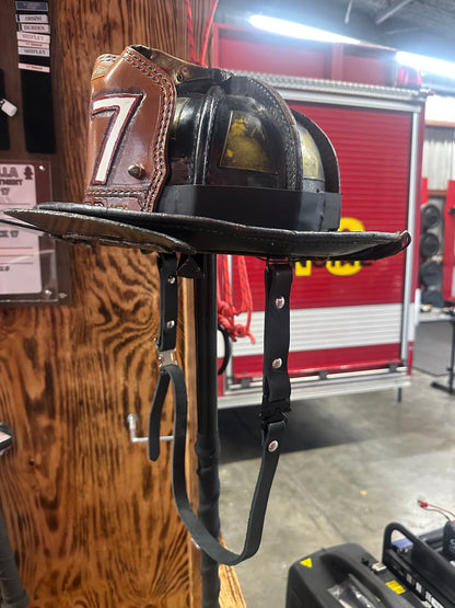 Leather helmet cobra clip chin strap