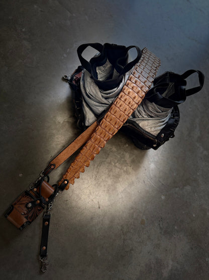 Tooled “Fat Back” Radio strap set