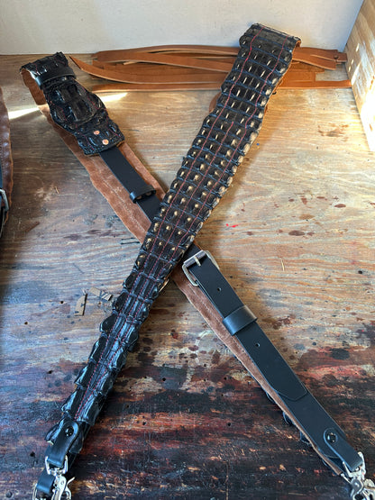 Fat Back - Genuine Crocodile Radio Strap Set