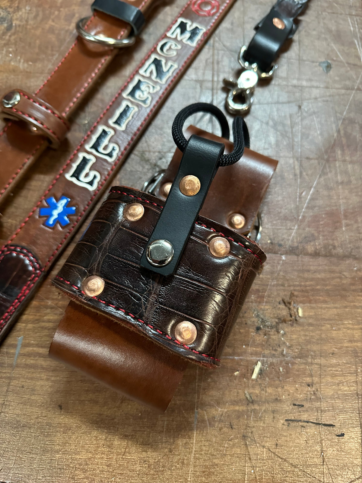 Two-Way Radio Cables & Cords Fire & Rescue - Leather Radio Strap And Holder Two-Way Radio Cables & Cords Fire & Rescue - Leather Radio Strap And Holder