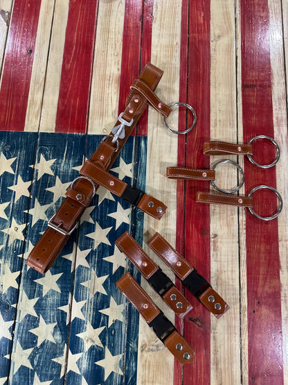 PRE ORDER - SADDLE BROWN LEATHER STITCHED EXTRICATION / TRUCK BELT