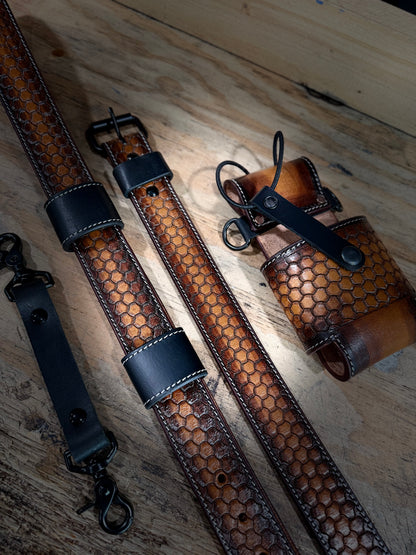 DRAGON SCALE TOOLED CUSTOM RADIO STRAP SET