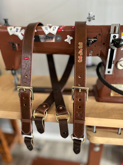 LEATHER BUNKER GEAR SUSPENDERS