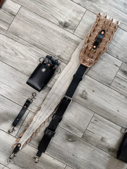 Fat Back - Genuine Crocodile Radio Strap Set