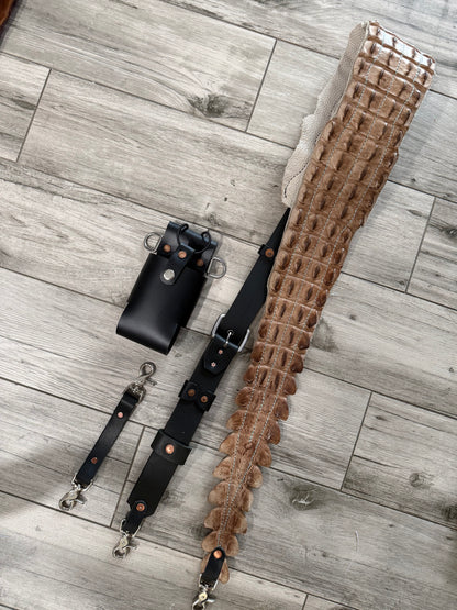Fat Back - Genuine Crocodile Radio Strap Set