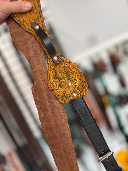 Fat Back - Genuine Crocodile Radio Strap Set