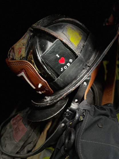 I ❤️ JOBS LEATHER HELMET CARD