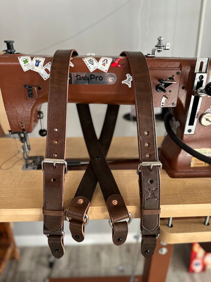 LEATHER BUNKER GEAR SUSPENDERS