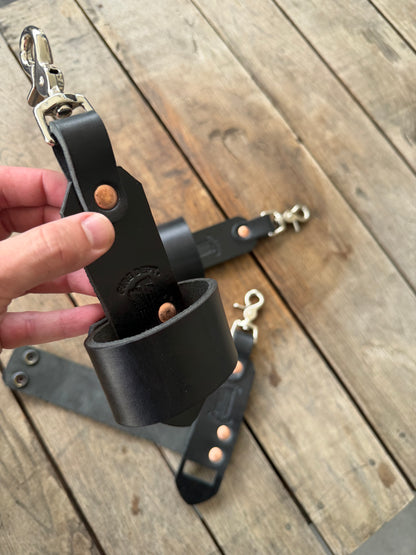 “FAT STRAP” Leather Inverted flashlight holder