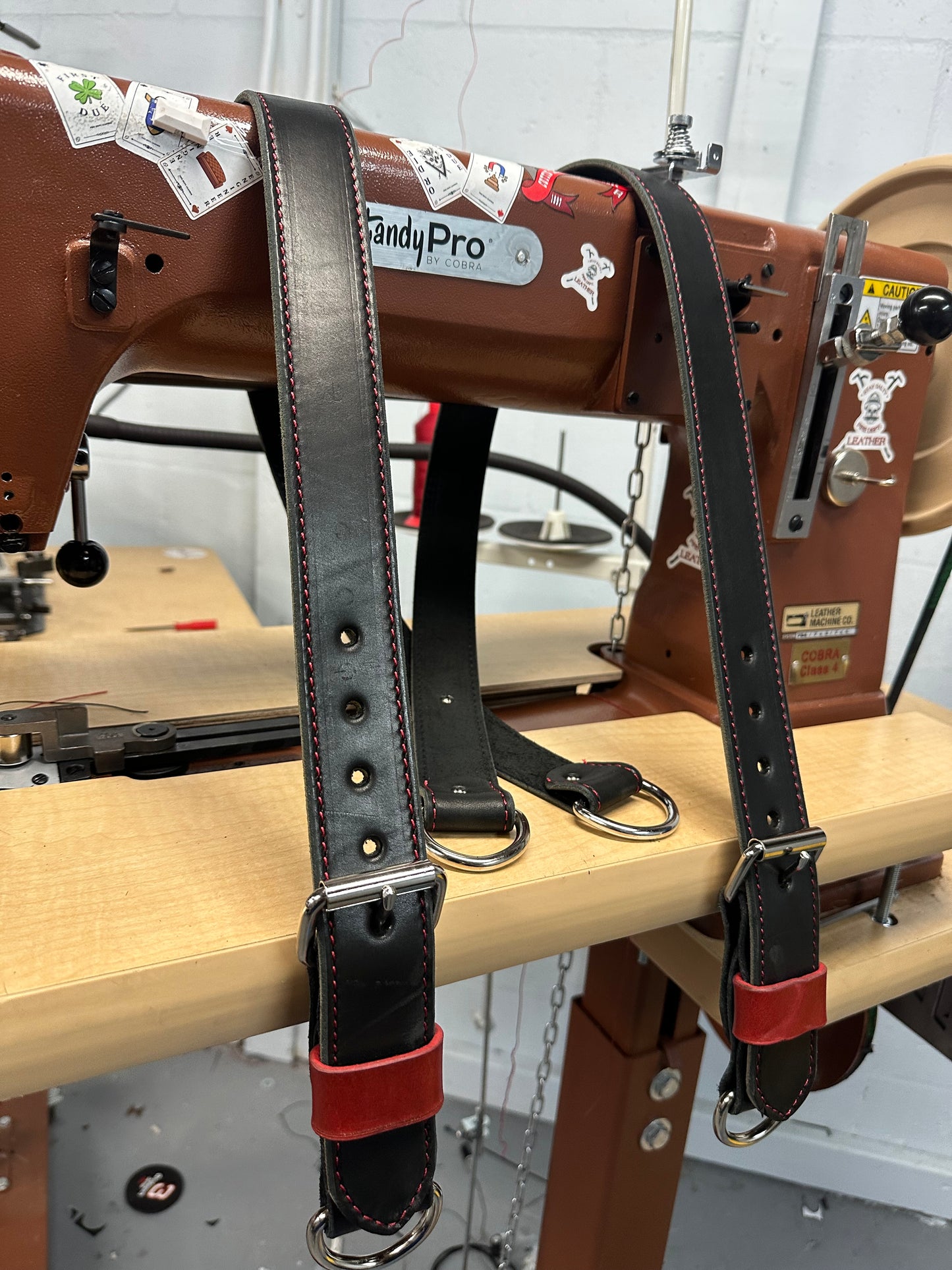 LEATHER BUNKER GEAR SUSPENDERS