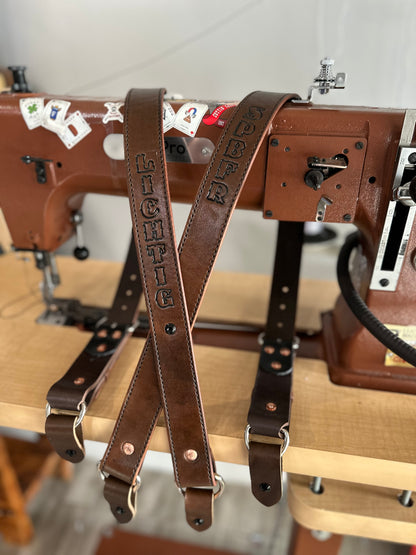LEATHER BUNKER GEAR SUSPENDERS