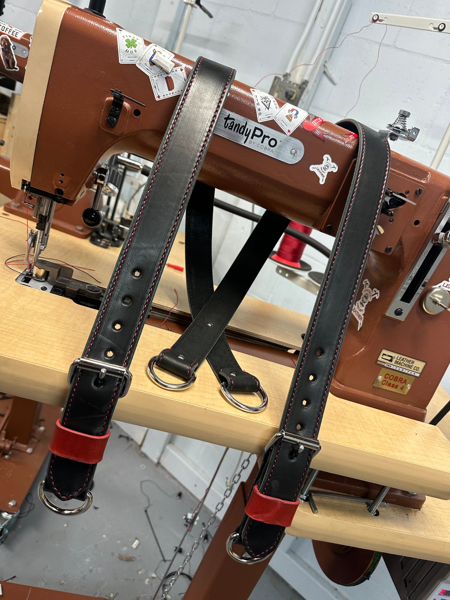 LEATHER BUNKER GEAR SUSPENDERS