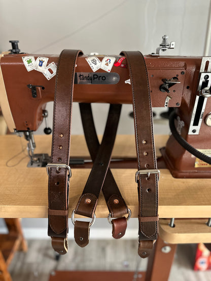 LEATHER BUNKER GEAR SUSPENDERS