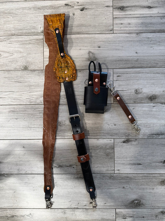 Fat Back - Genuine Crocodile Radio Strap Set