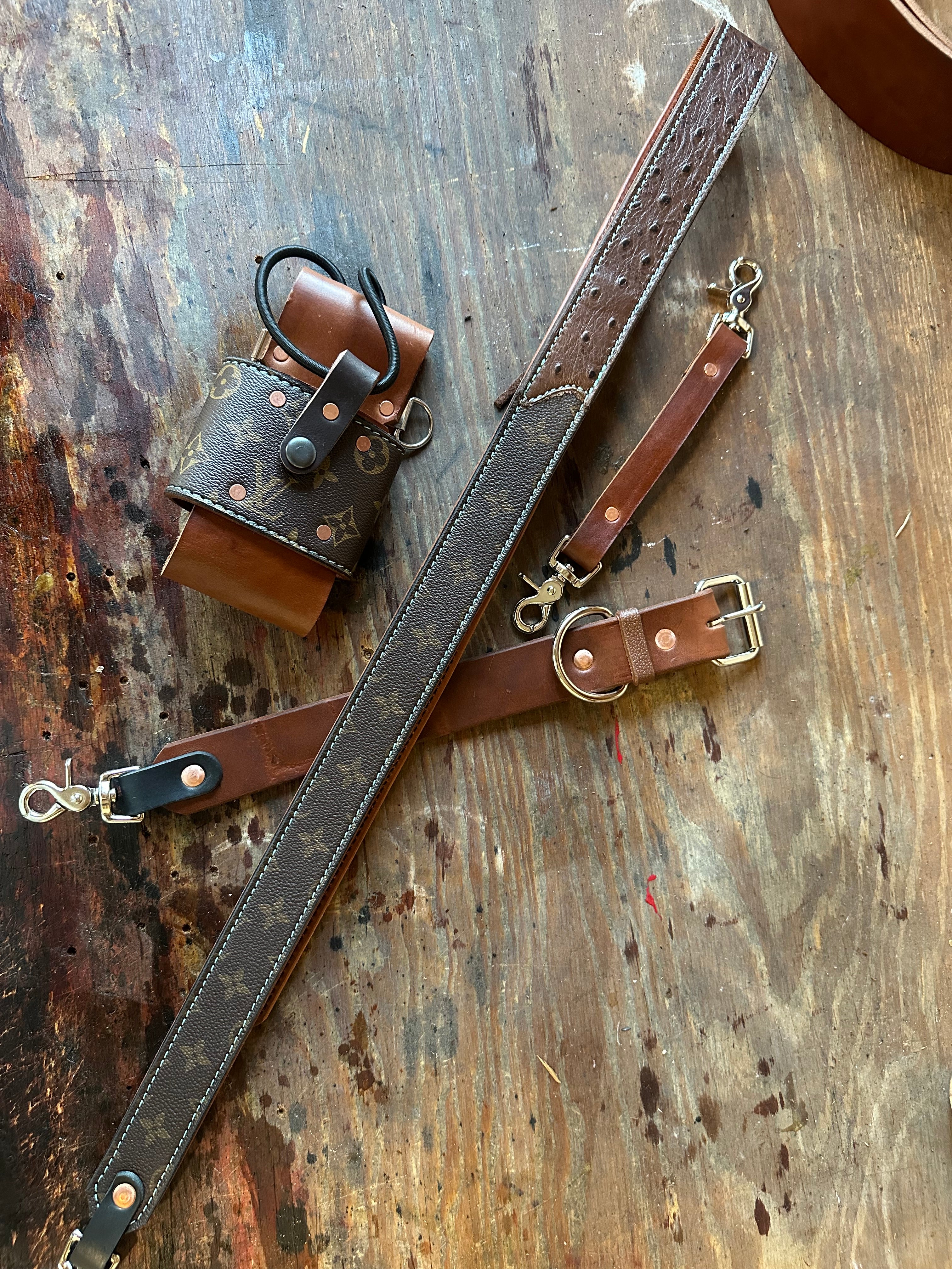 Designer Monogram x Ostrich Strap Set – FIRE DEPT. LEATHER