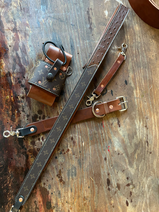 Designer Monogram x Ostrich Strap Set
