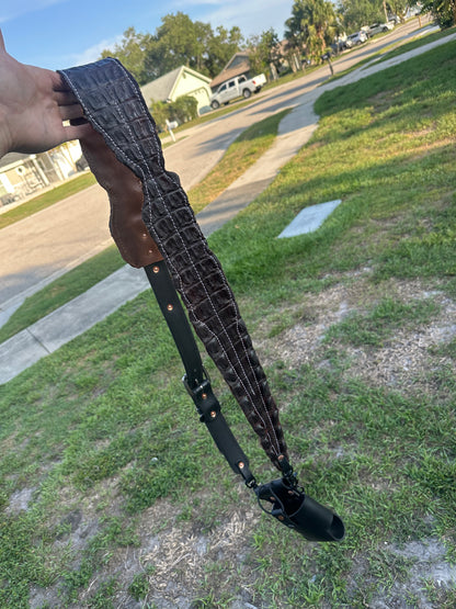 PRE ORDER- Fat Back - Genuine Crocodile Radio Strap Set